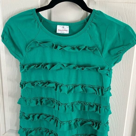 Hanna Andersson Green Ruffle Dress Sz 120 (US 6/7) - Picture 12 of 15